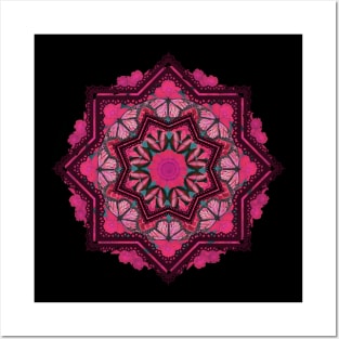 pink butterflies mandala Posters and Art